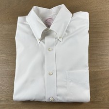 Brooks Brothers Shirt L 16-4/5 White Regular Fit Oxford L/S Button Down OCBD