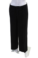 Marc By Marc Jacobs Womens Mid Rise Creased Wide Leg Dress Pants Black Wool Size