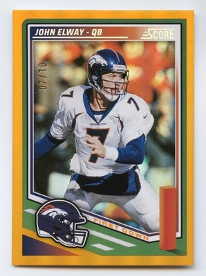 JOHN ELWAY 2025 PANINI SCORE FIRST DOWN BRONCOS ORANGE FOIL #7/10 *JERSEY #*