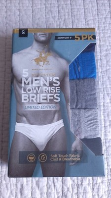 Beverly Hills Polo Club Men s 5-Pair Low Rise Briefs Sz SMALL