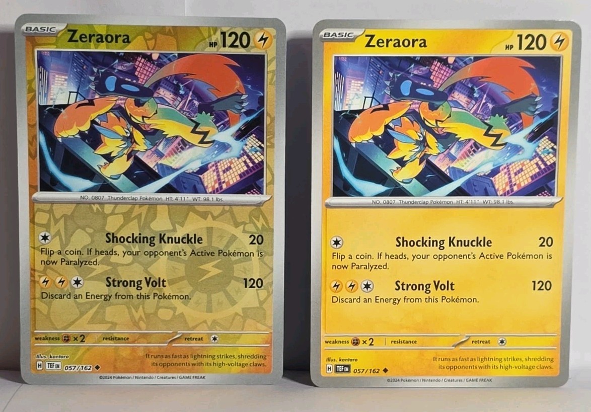 Zeraora 57/162 Reverse Holo + Regular Temporal Forces TEF NM-LP Pokémon TCG 