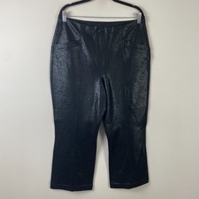 Liverpool Stella Kick Flare Pants Womens Size 16 / 33 Black Crackle Coated