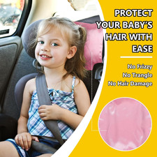 4 Pcs Satin Car Seat Head Headrest Cover Baby Soft Silk Head Car Seat Cover Hair