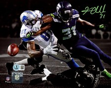 Kam Chancellor Auto 8x10 Photo (Forced Fumble Calvin Johnson) Seahawks Beckett