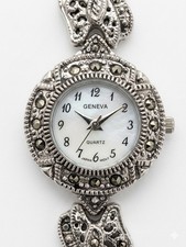 Geneva Women's Quartz Analog Dress Watch White Dial Arabic Silver Bracelet