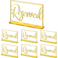 6 Pieces Acrylic Reserved Table Sign Wedding Signs for Tables Acrylic Standin...