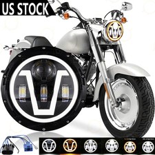 7" inch LED Projector Headlight Hi/Lo Beam for Harley Davidson Fatboy FLSTF US