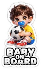 Baby on Board - Kind im Auto Autoaufkleber Fenster Sticker 15x8,5 cm Junge