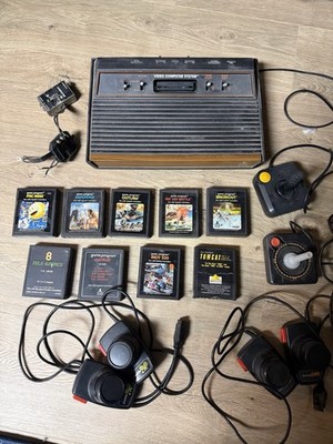 Atari 2600 Video Computer System Bundle 9 Games 6 Controllers Pac-Man Defender