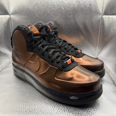 Size 9.5 Nike Air Force 1 Foamposite BHM Copper Black Mens Shoes 586583-800