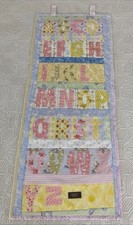 Handmade Patchwork Appliqué Wall Quilt Colourful Alphabet Baby Kids 105cm x 45cm