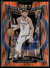 2024-25 Panini Select Chet Holmgren Orange Flash Prizm Thunder #1