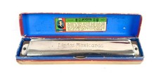 Linda's Mexicanas, M Hohner Chromonica Harmonica in the Key of A with box