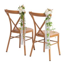 Wedding Chair Decorations Aisle Floral Set of 10 Artificial Flowers Ivory Whi...