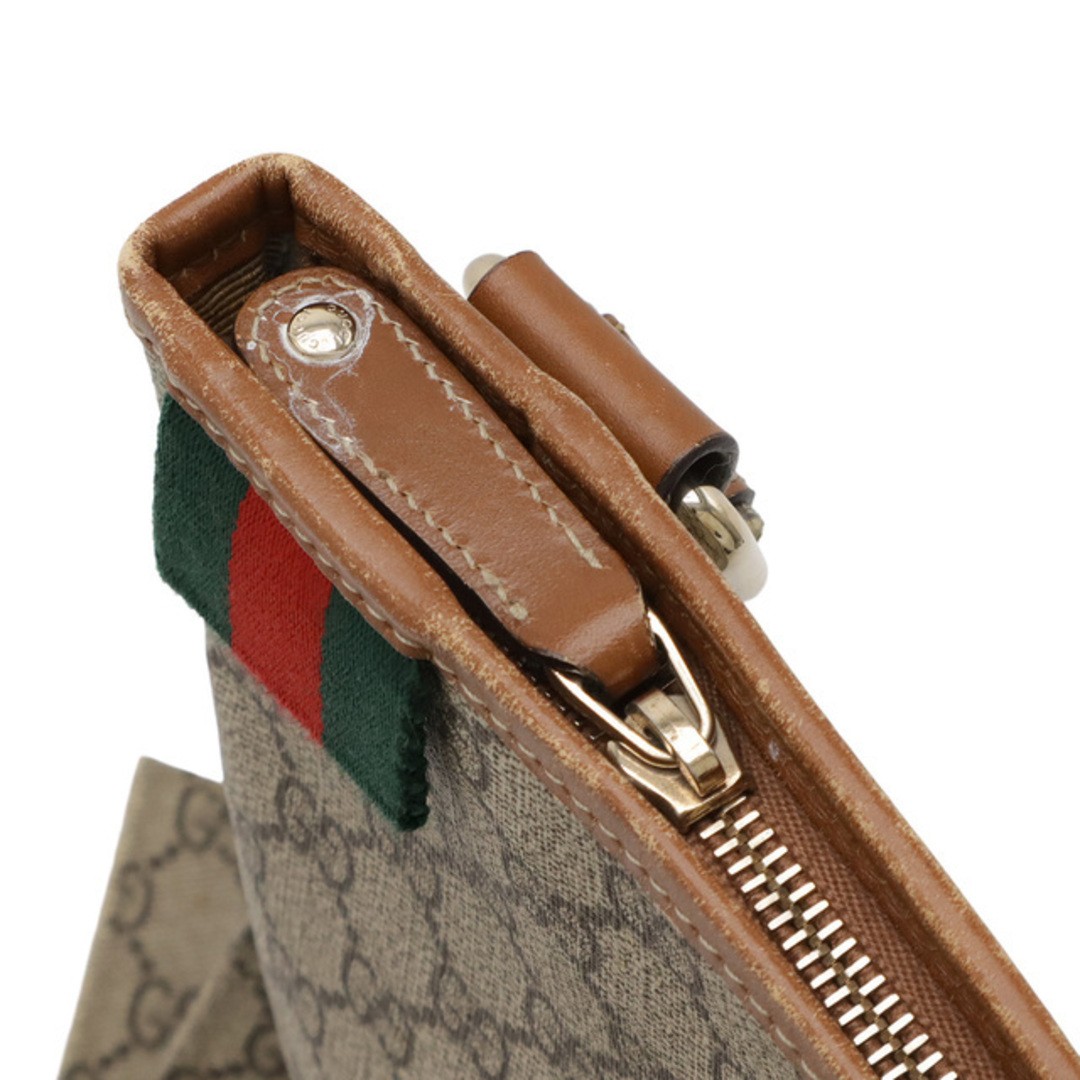 GUCCI GG Supreme Sherry Shoulder Bag PVC Leather Crossbody Used thumbnail 4