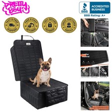 Scratch-Resistant Non-Slip Pet Car Seat Cover with Large Storage Pocket - Black