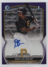 2023 Bowman Chrome Prospect Purple Refractor 242/250 Braylon Bishop Auto 1p4b