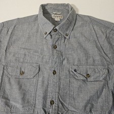 Carhartt Force Gray Shirt Mens L XL Relaxed Fit Work Button Down 100 Cotton
