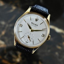 A BEAUTIFUL VINTAGE 9ct GOLD 1964 MID-SIZE ROLEX PRECISION WRISTWATCH IN 9K GOLD