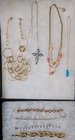 Vintage Mixed Goldtone Jewelry Lot of 8 Pieces. Signed Trifari, Avon
