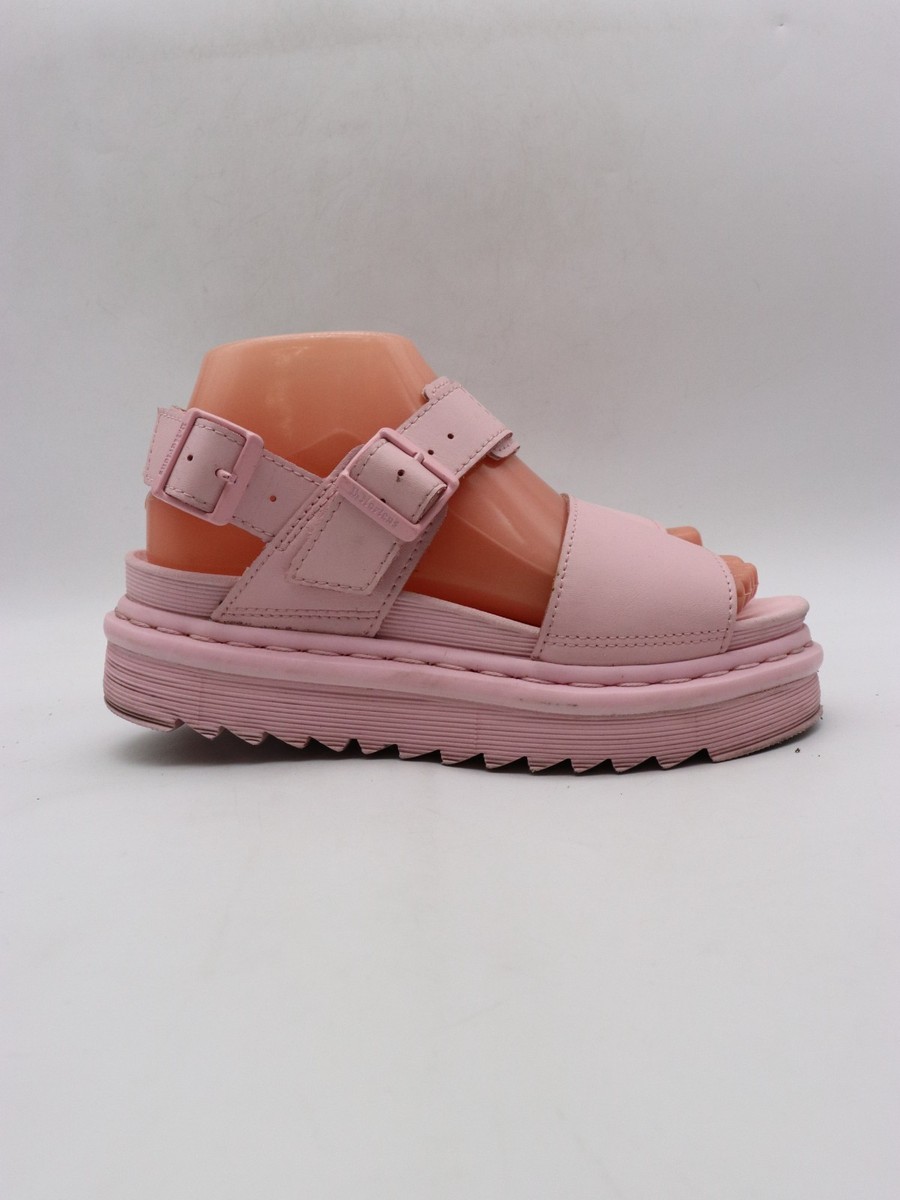 Doc Dr. Martens Voss Mono Sandals Women's 6 Pink Leather Platform Chunky Sandals