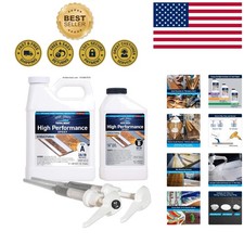 Crystal Clear Marine Grade Epoxy Resin and Hardener Kit - Ideal for Woodworking