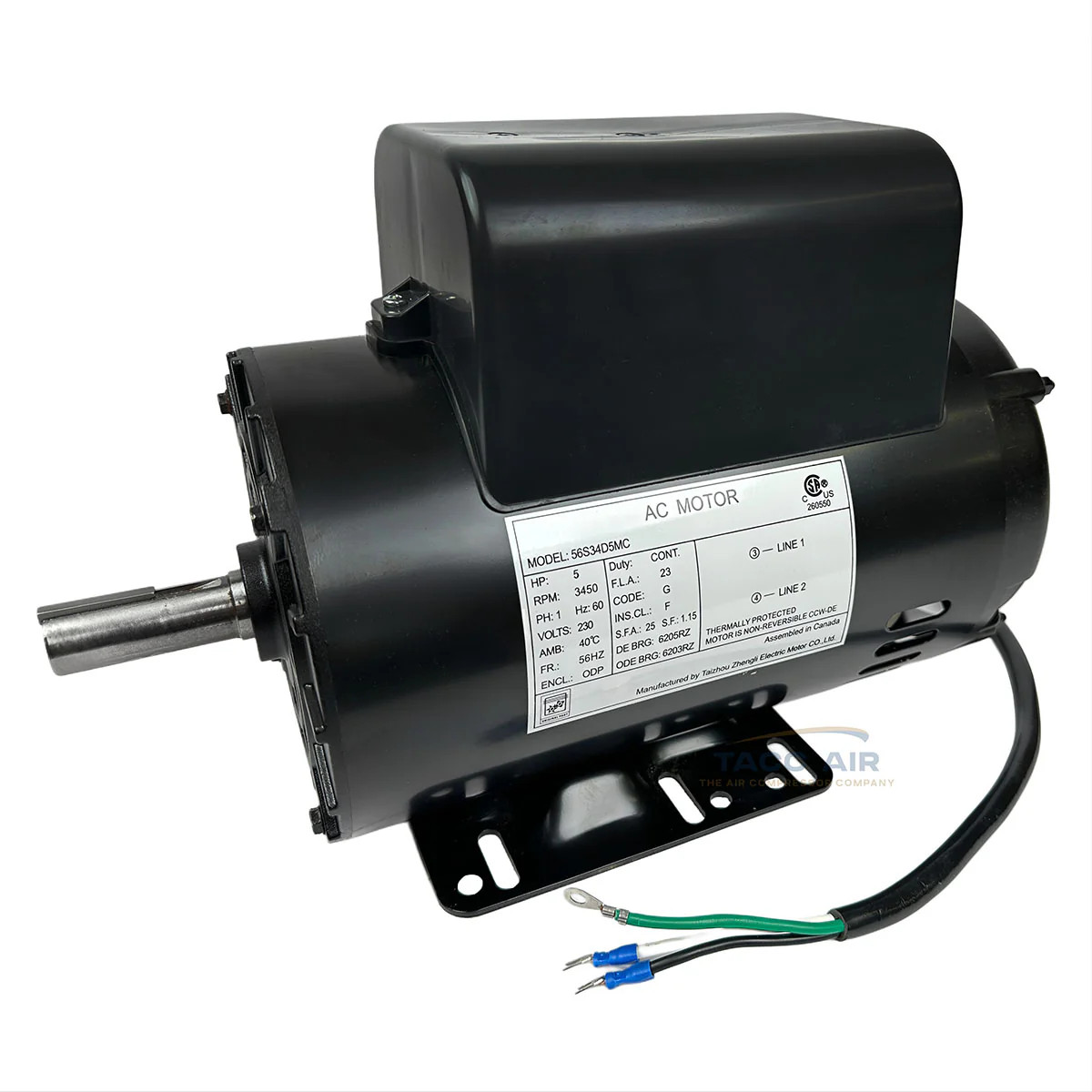 Electric Motor 230v 1 Phase 56hz Frame 7/8" Shaft 3450 Rpm