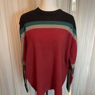 VTG Smith and Watkins Color Block Sweater Content & Size Tag Blank GUC XL
