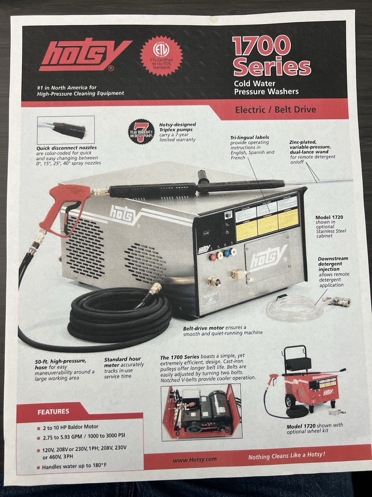Hotsy 1700 Series Pressure Washer #1.106-530.0