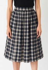 Vintage Lloyd New York Pleated Skirt Women's Size 10 Green Blue Tartan Plaid