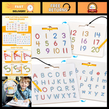 Magnetic Letter Number Board, Double-Sided ABC 123 Tracing Set for Kids