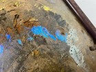 Vintage MCM Brazilian Morpho Butterfly Wing Mosaic Inlay Wood Serving Tray  — photo 8