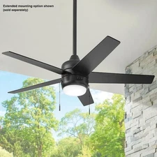 Hampton Bay Mena 44 in. LED Light Indoor/Outdoor Matte Black Ceiling Fan 92404