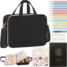 Bible Cover Case for Women, Large Quilted Bible Bag with Shoulder Strap and Hand