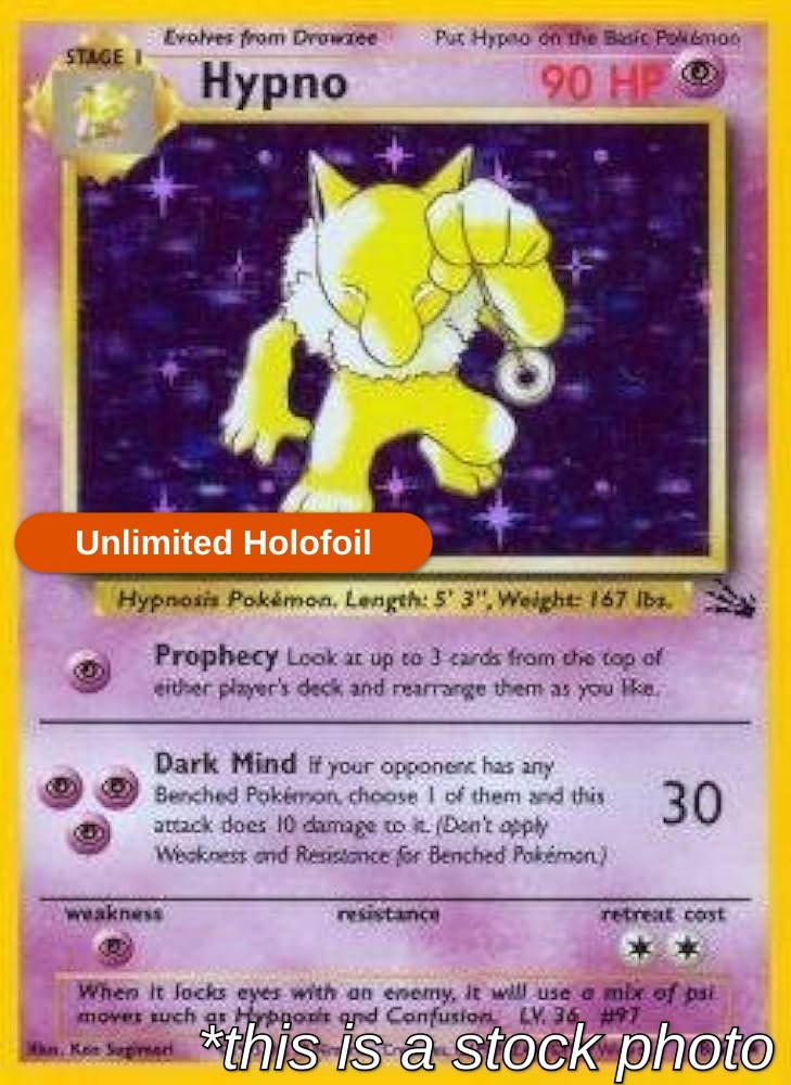 Unlimited Holofoil - Hypno (8) - 08/62 - Fossil - HP