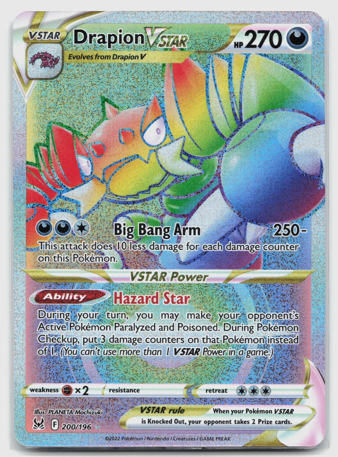 Drapion VSTAR (Secret) 200/196 (NM) - SWSH11: Lost Origin - ScR - Pokemon TCG