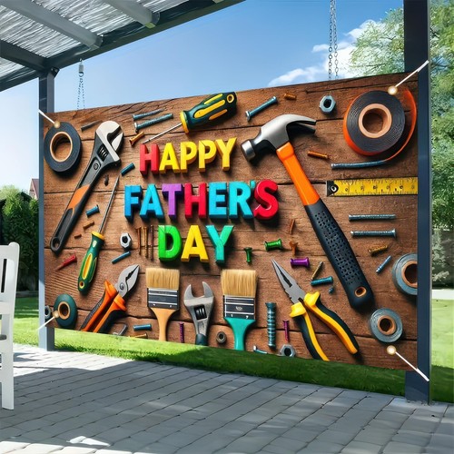 Happy Father's Day Photography Backdrop Banner Fixing Tools Fathers Day Theme Pa - Picture 4 of 6