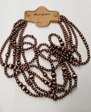 Rustic Couture's Brown Beaded Layered Necklace 28"+3"