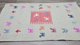 Turkish Bohemian Rug Tribal Art Design Turkish Rug Hand Made 4x6 Ft