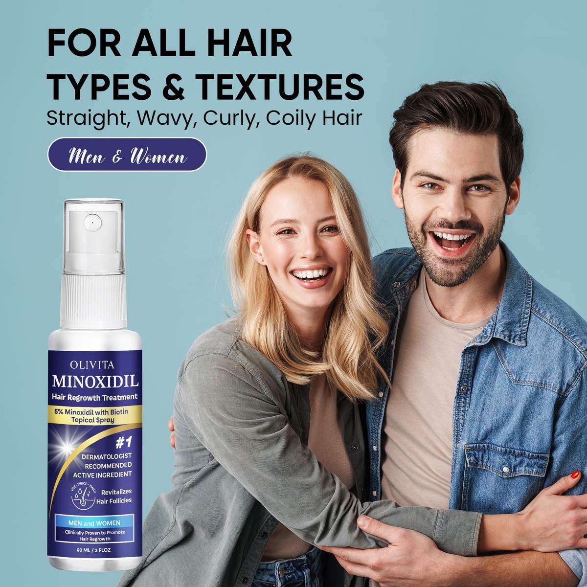 3-Pack Minoxidil Topical Aerosol 5% Hair Regrowth Treatment For Women - 2.11 Oz Each