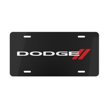 Dodge License Plate Auto Car Tag Metal Aluminum Black Background Dodge License Plate Auto Car Tag Metal Aluminum Black Background