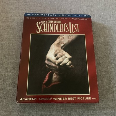 Schindlers List (Blu-ray/DVD, 2013, 3-Disc Set, 20th Anniversary)