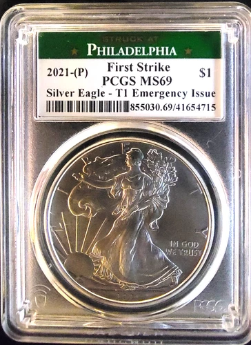2021-P American Eagle MS-69 PCGS Philadelphia Vtg Bullion-0.999 Silver 1 Oz Coin