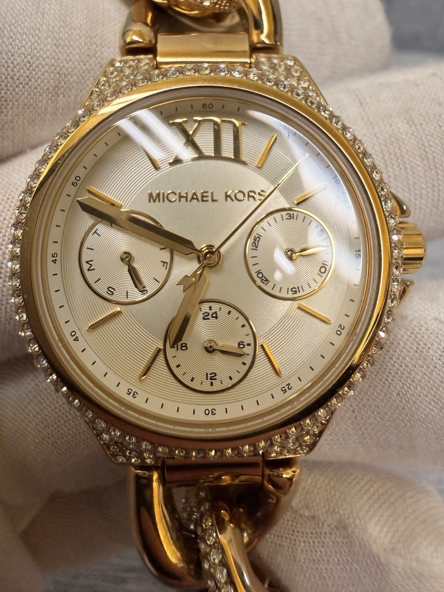 MICHAEL KORS MK6842 Camille Pave Glitz Gold-Tone Crystal Chain MICHAEL KORS MK6842 Camille Pave Glitz Gold-Tone Crystal Chain