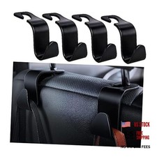 Kewucn 4 Pack Car Seat Headrest Hook, Stylish Back Seat Hook Holder Black