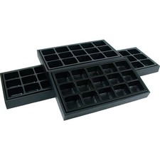 4 15 Slot Jewelry Display Insert  Black Travel Tray