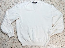 Brooks Brothers Men's Vintage Cotton Knit Made In USA V-neck Sweater Size Large