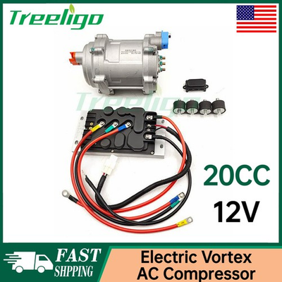 #ad Treeligo 12V 20CC Electric Scroll Compressor Set For Auto Truck Bus Car RV $270.00
