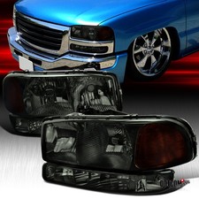 Smoke Headlightsbumper Lamps Fit 1999-2006 Gmc Sierra Yukon Xl 1500 Leftright