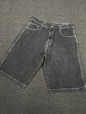 Vintage Southpole Baggy Denim Shorts Men  s 38 Fits 35 Black Wide Leg 14  